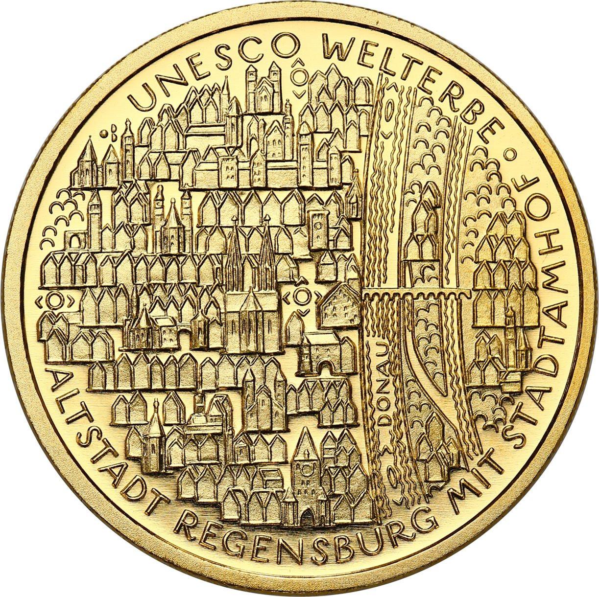 Niemcy. 100 euro 2017 UNESCO - Miasto Regensburg - 1/2 uncji złota
