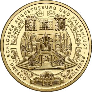 Niemcy. 100 euro 2017 UNESCO - Pałace Augustusburg i Falkenlus - 1/2 uncji złota