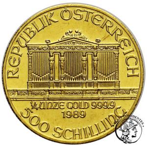 Austria Filharmonia 500 Szylingów 1989 (1/4 Oz Au 999 ) st.2+