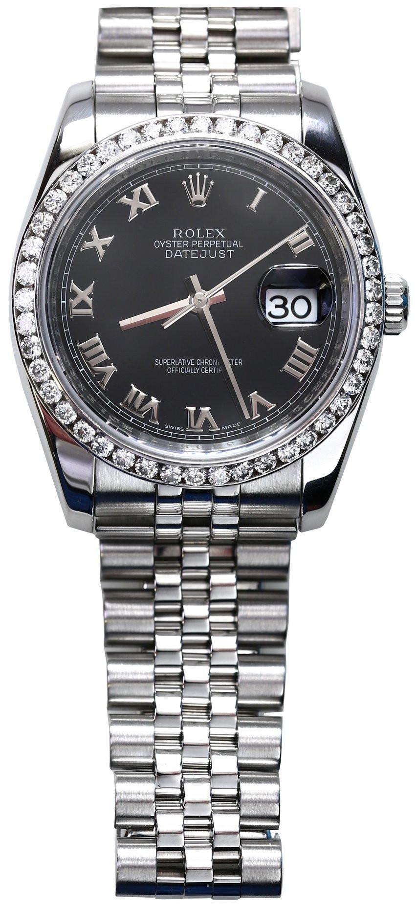 Zegarek Rolex Datejust 36 diamentowy - Granatowy