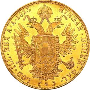 Złote Austriackie 4 Dukaty (Czworak) 1915 – Franciszek Józef I