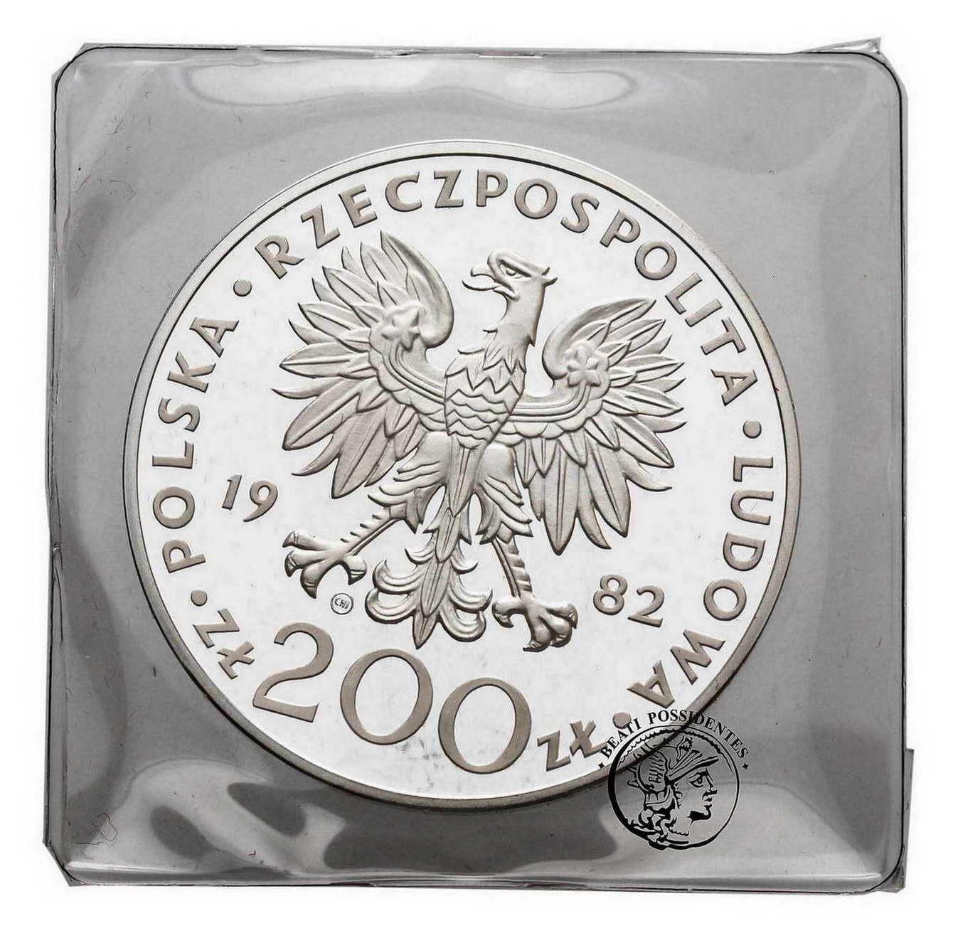 Polska PRL 200 złotych 1982 Jan Paweł II lustrzanka st. L