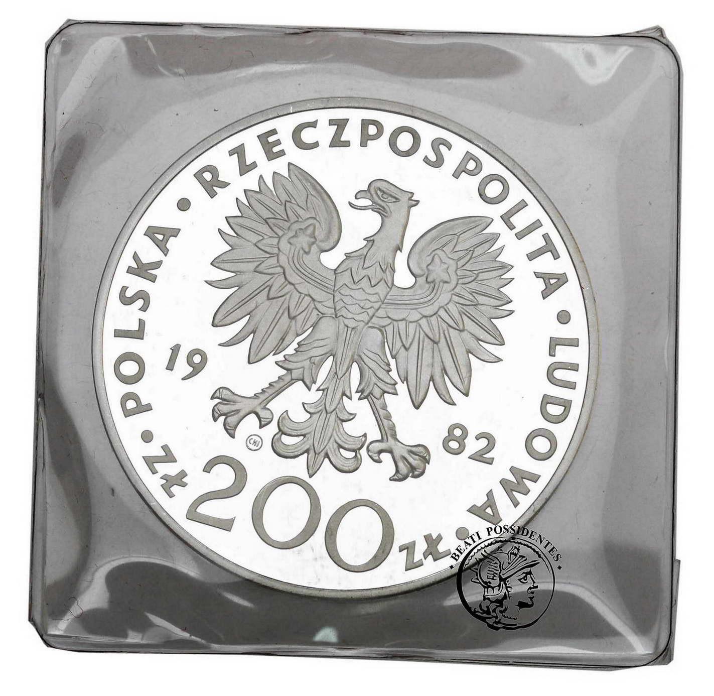 Polska PRL 200 złotych 1982 Jan Paweł II lustrzanka st. L