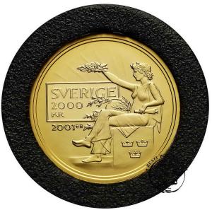 Szwecja 2000 Koron 2001 100 - lecie Nobla st. L