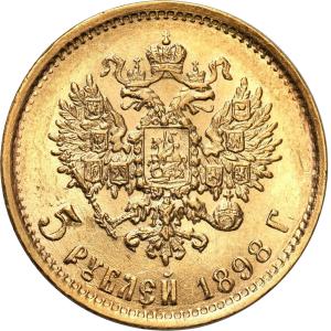 Rosja. Mikolaj II Złote 5 Rubli różne roczniki