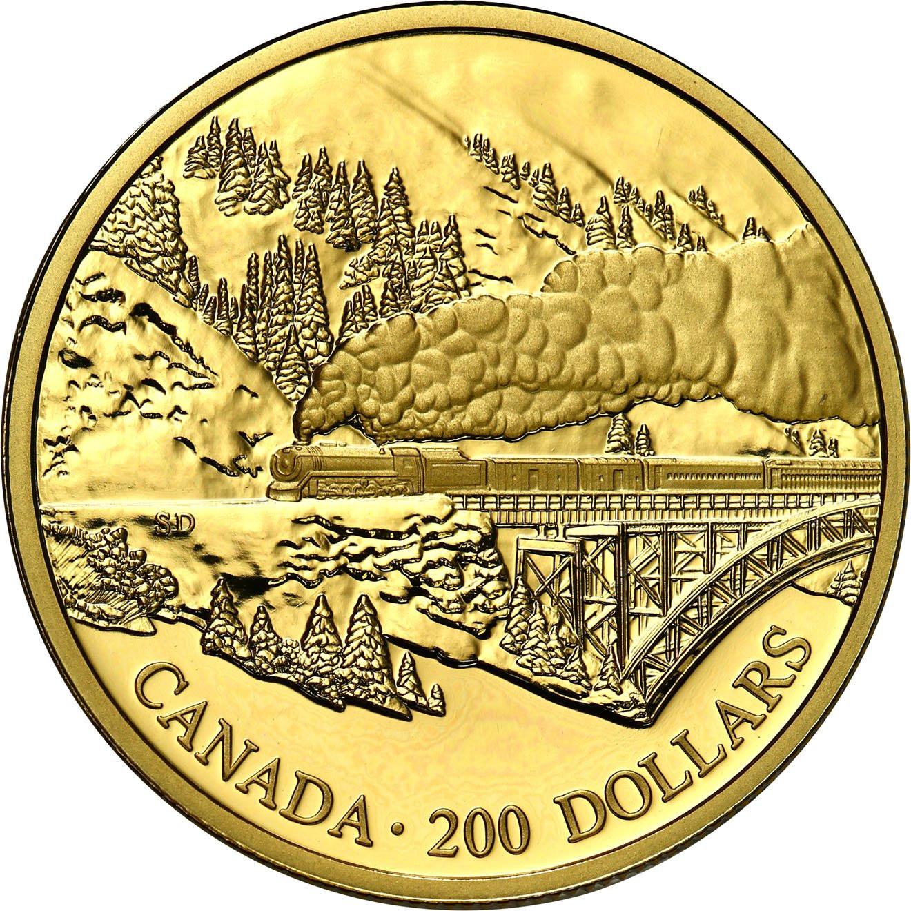 Kanda. 200 Dolarów 1996 Elżbieta II - Kanadyjska Kolej Pacyficzna