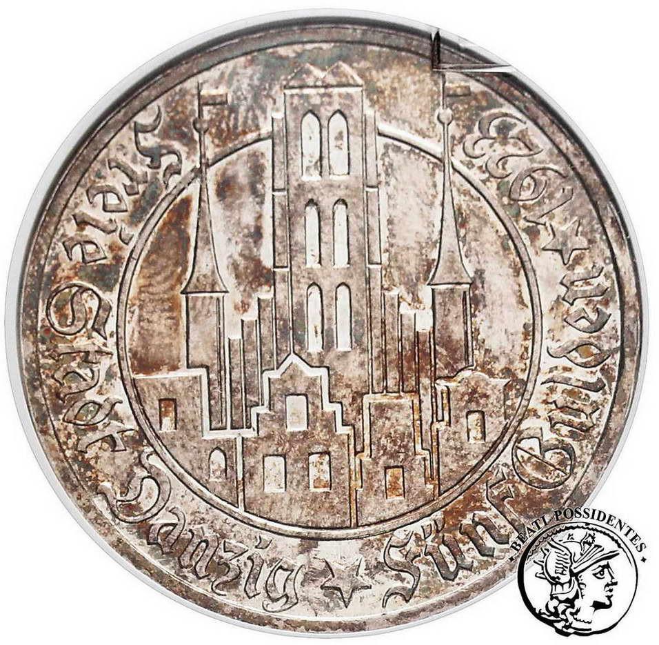 Wolne Miasto Gdańsk 5 Guldenów 1923 lustrzanka GCN PR 62