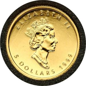 USA. 5 $ dolarów 1999 - 1/10 uncji złota