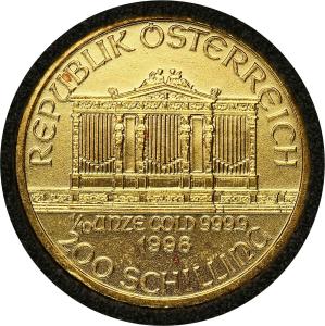 Austria. 200 szylingów 1991 Filharmonicy - 1/10 uncji złota
