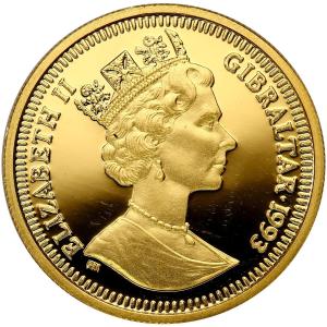 Gibraltar. Elżbieta II. 70 Ecu 50 Funtów 1992