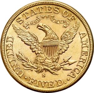 USA 5 dolarów 1887 S San Francisco