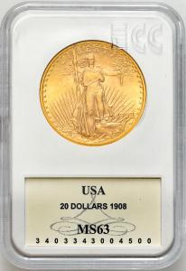 USA. 20 dolarów 1908, Filadelfia GCN MS63