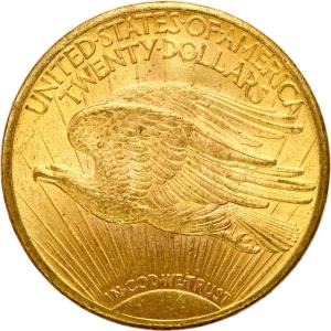 USA. Złote 20 $ dolarów 1924 Filadelfia St. Gaudens - WYŚMIENITA