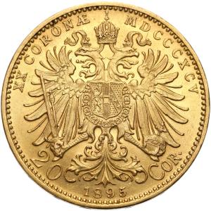 Austria. Franciszek Józef I. 20 Koron 1895 - PIĘKNE