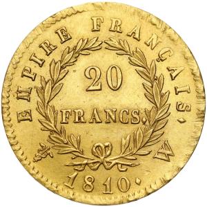 Francja, Napoleon Bonaparte (1804-1815). 20 franków 1810 W, Lille