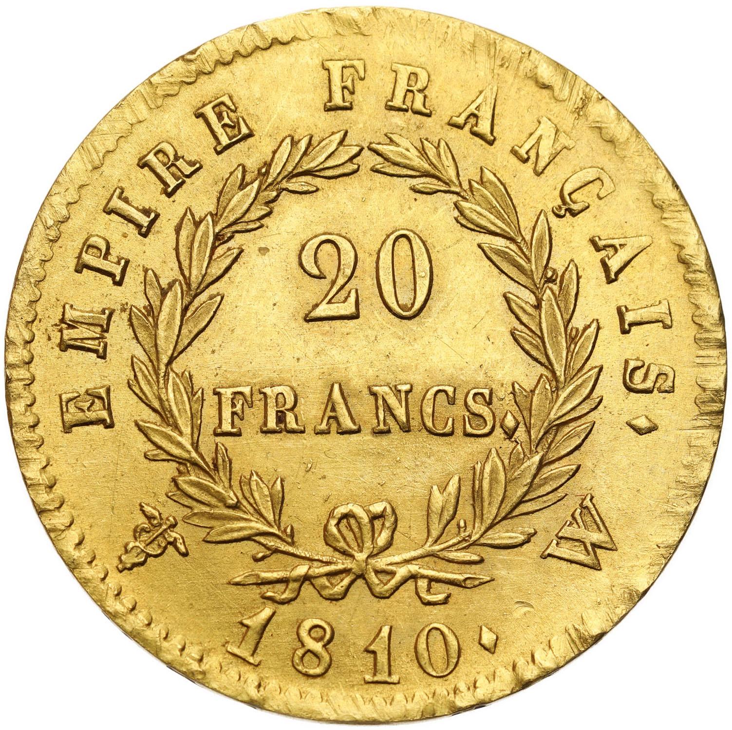 Francja, Napoleon Bonaparte (1804-1815). 20 franków 1810 W, Lille