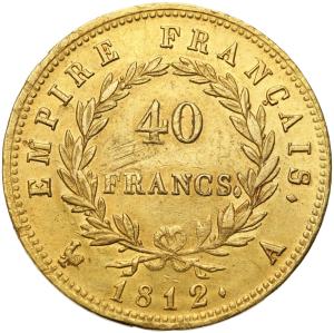 Francja. Napoleon Bonaparte (1804–1815). 40 franków 1812 A, Paryż