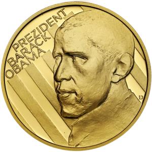 Czechy. Medal 2009 Wizyta Baraka Obamy w Czechach - UNCJA ZŁOTA