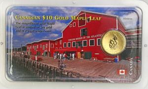 Kanada. Elżbieta II 10 Dolarów 2003 LIŚĆ (1/4 uncji złota) / oryginalny blister