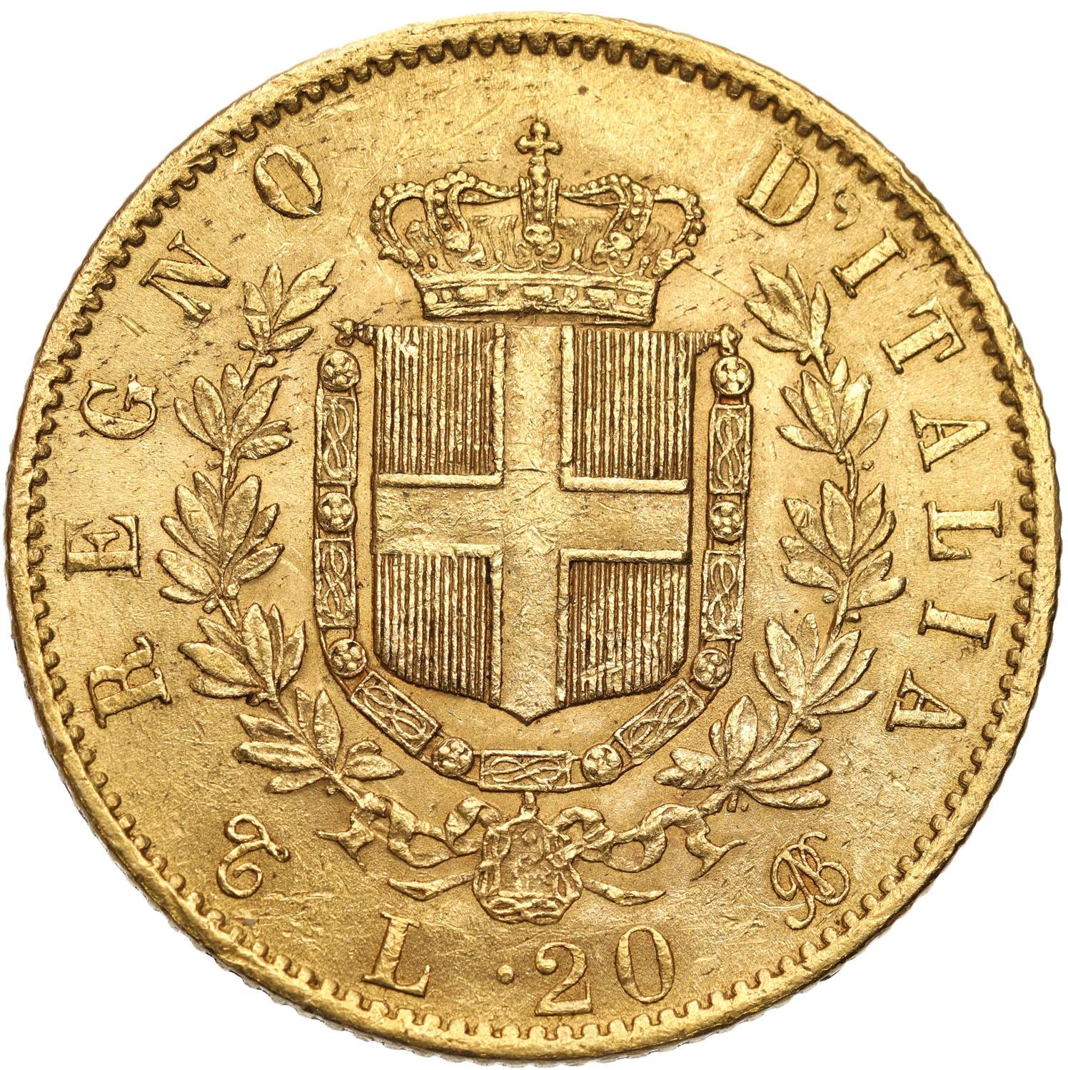 Włochy. Emanuel II 20 Lirów 1863