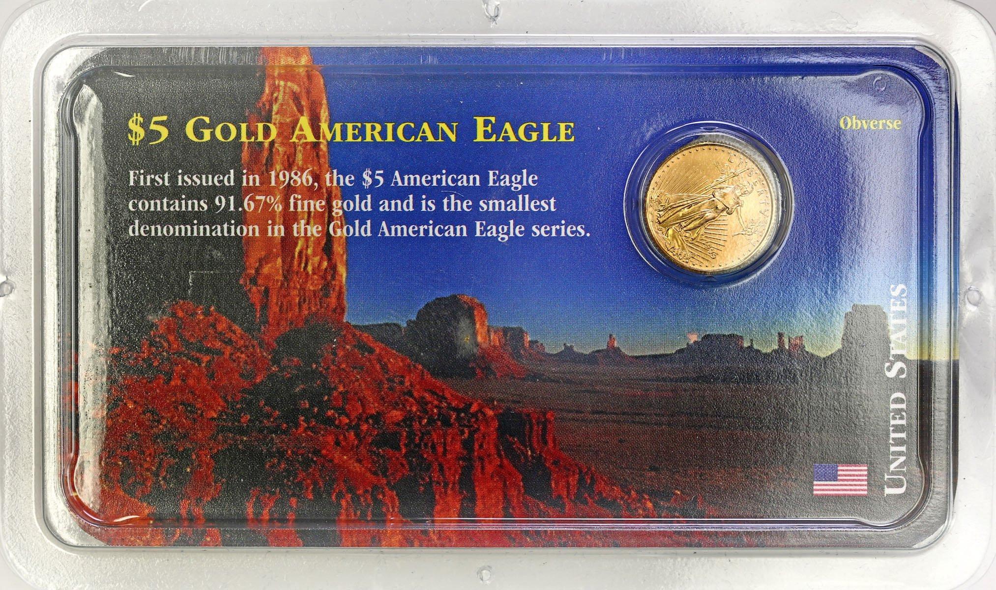 USA. 5 $ dolarów 1999 (1/10 uncji złota) / oryginalny blister