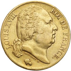 Francja. Ludwik XVIII 20 franków 1819 A Paryż