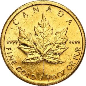 Kanada 5 dolarów 1998 liść klonowy 1/10 uncji złota