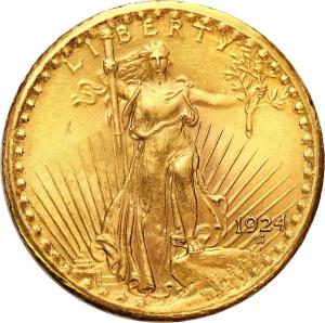 USA 20 dolarów 1924 Filadelfia St. Gaudens