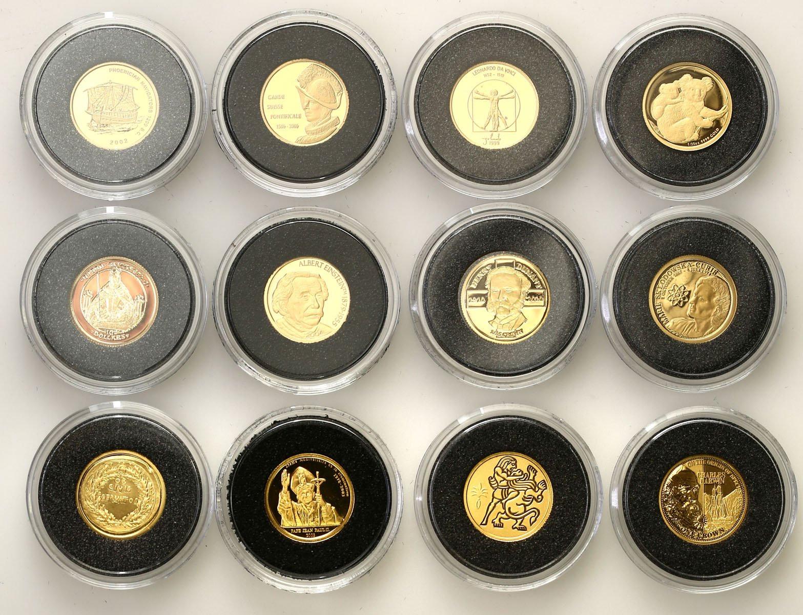 Najmniejsze monety świata zestaw 12 szt. ZŁOTO