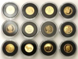 Najmniejsze monety świata zestaw 12 szt. ZŁOTO