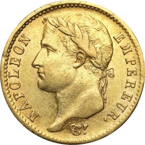 Francja. Napoleon I. 20 franków 1808 A, Paryż