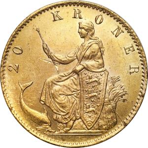 Dania. 20 Koron (kroner) 1875 CS Christian IX