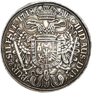 Śląsk. Karol VI (1711-1740). Talar 1718, Wrocław - RZADSZY ROCZNIK