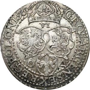 Zygmunt III Waza. Szóstak (6 groszy) 1596, Malbork - PIĘKNY
