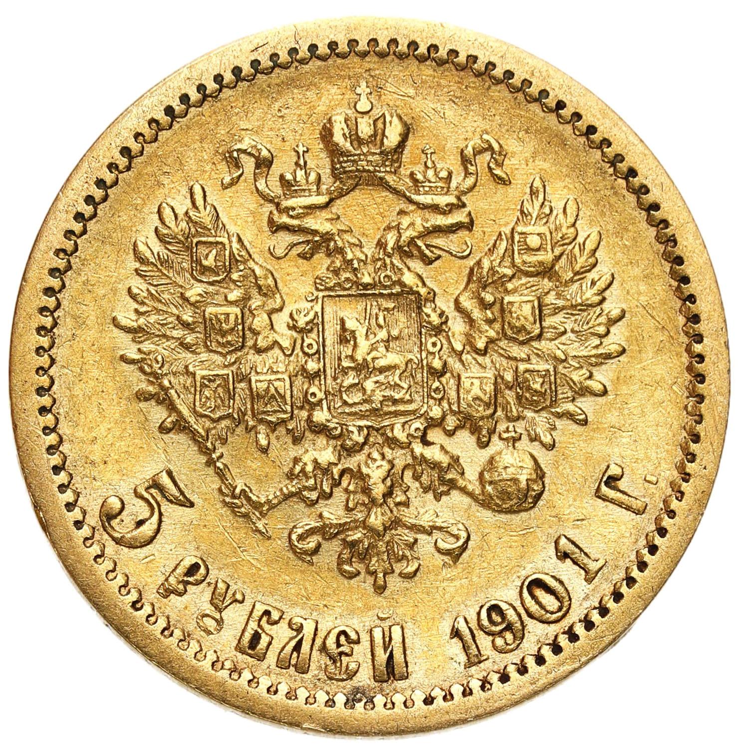 Rosja. Mikołaj II 5 rubli 1901 AP