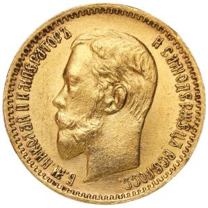 Rosja. Mikołaj II. 5 rubli 1904 AP, Petersburg