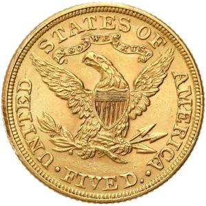 USA. Złote 5 dolarów 1895 Filadelfia