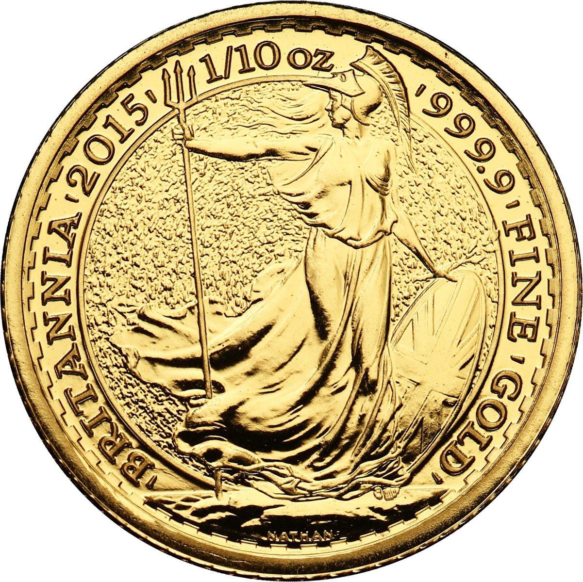 Wielka Brytania 10 funtów 2015 - 1/10 uncji złota