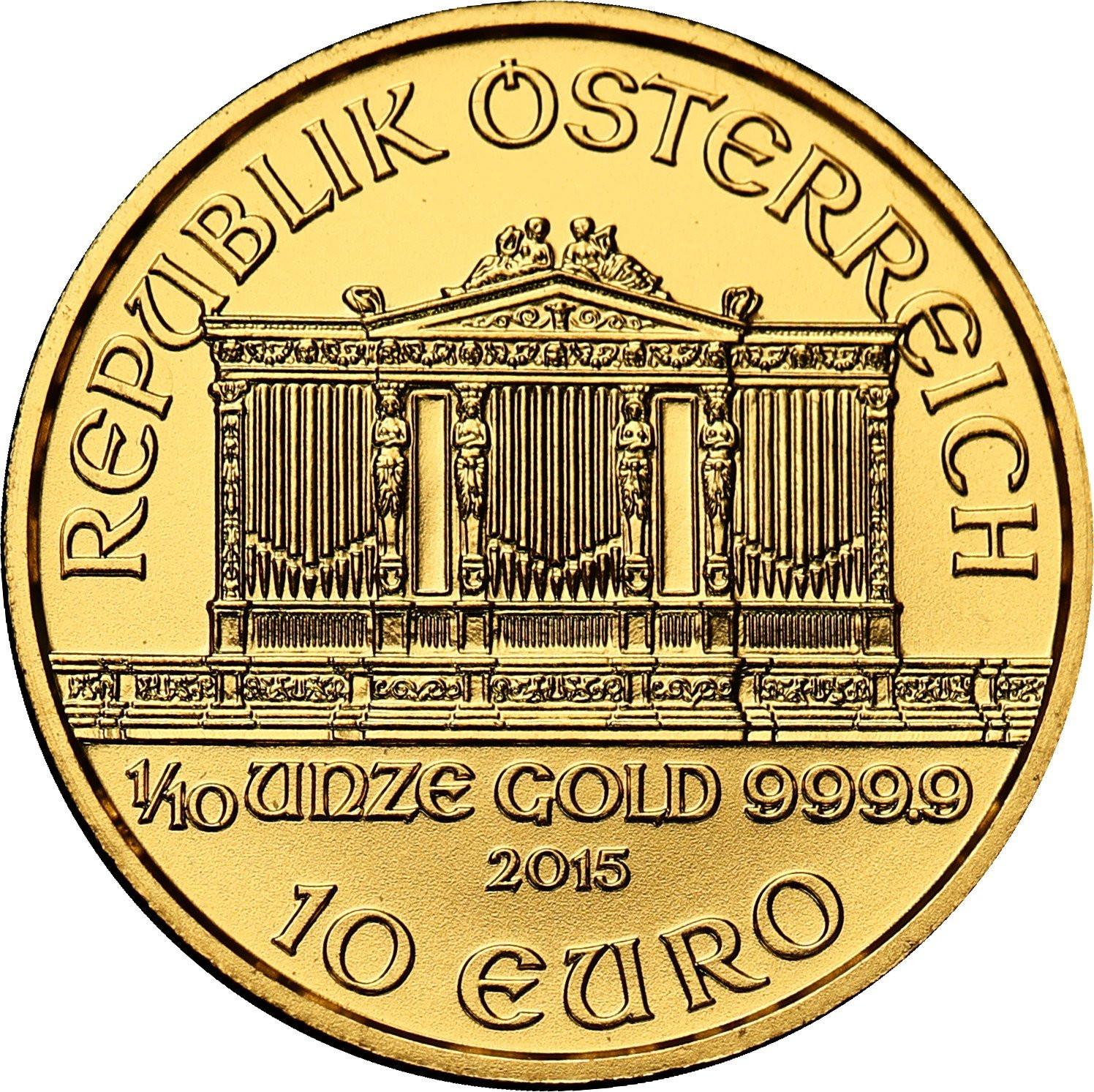 Austria 10 Euro 2015 Filharmonicy - 1/10 uncji złota