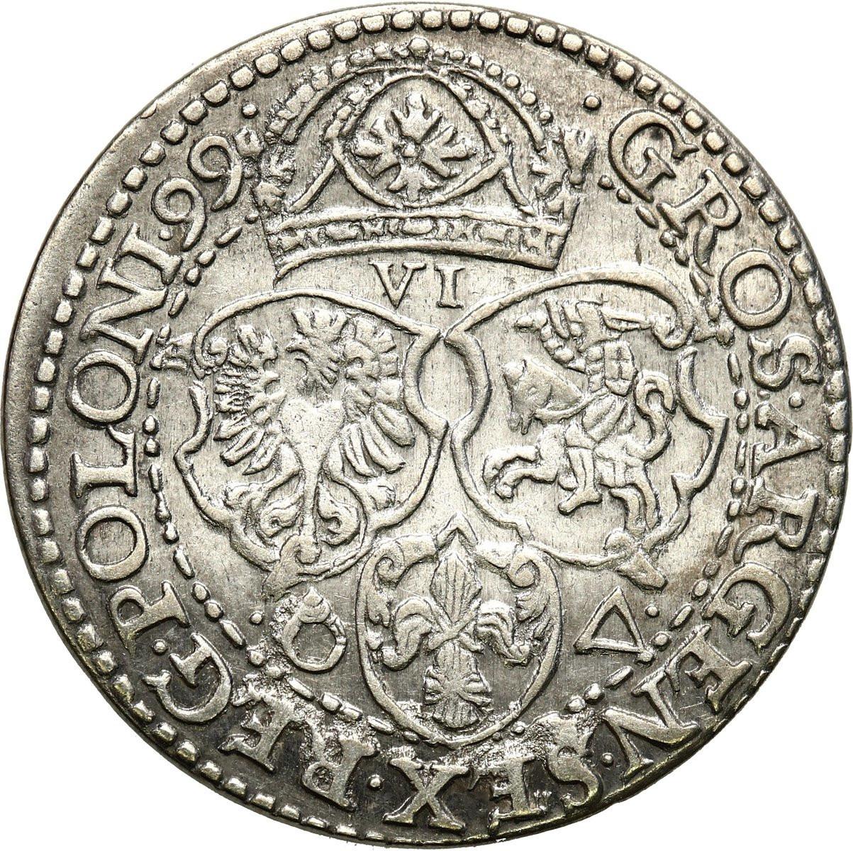 Zygmunt III Waza. Szóstak (6 groszy) 1599, Malbork - DUŻA GŁOWA