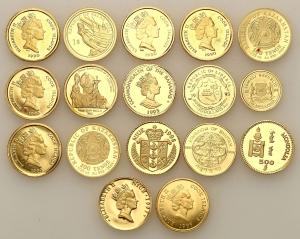 Zestaw najmniejszych złotych monet świata - 17 szt - ZŁOTO