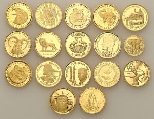 Zestaw najmniejszych złotych monet świata - 17 szt - ZŁOTO