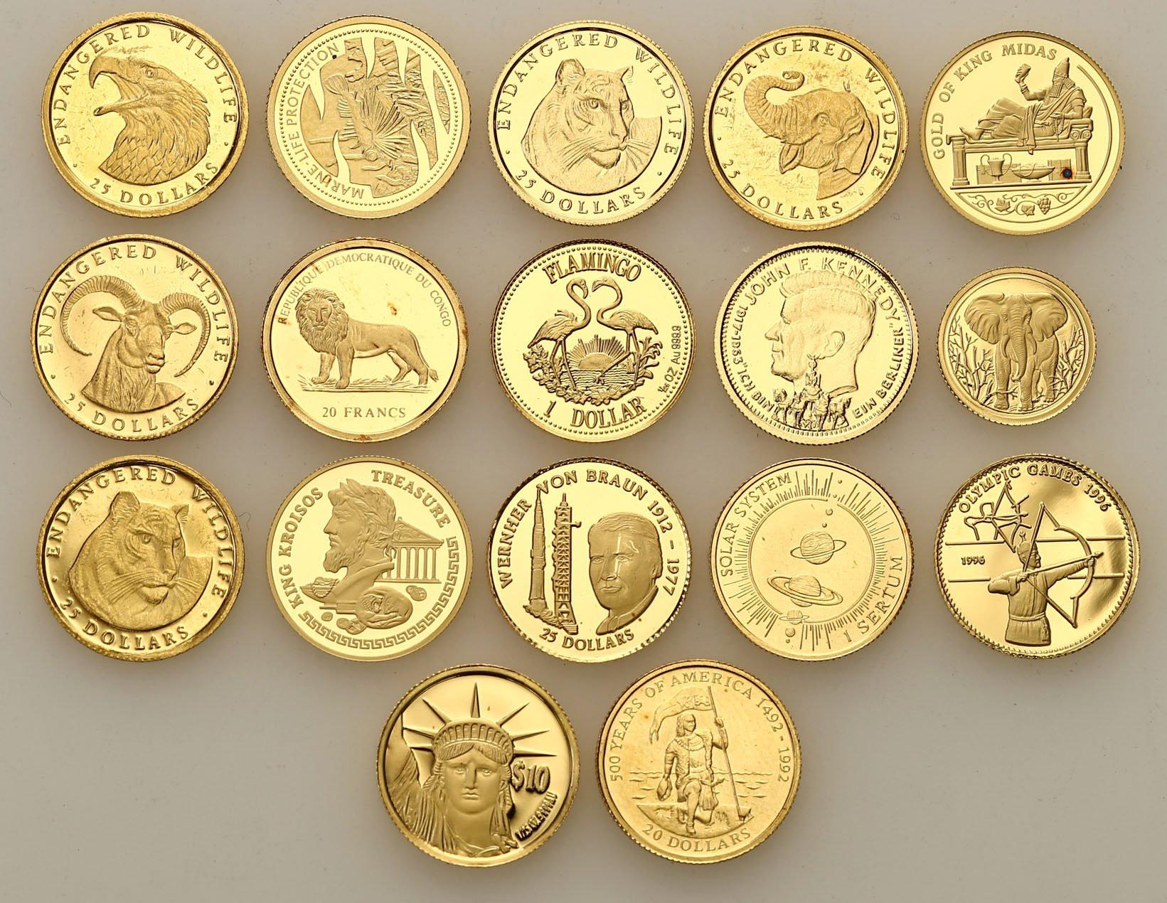 Zestaw najmniejszych złotych monet świata - 17 szt - ZŁOTO