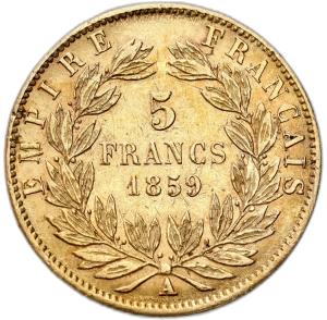 Francja 5 franków 1859 A Napoleon III