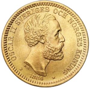 Szwecja, Oskar II (1872–1907). 20 koron 1884, Sztokholm