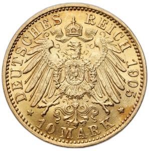 Niemcy. Wilhelm II 10 Marek 1905 A, Berlin 