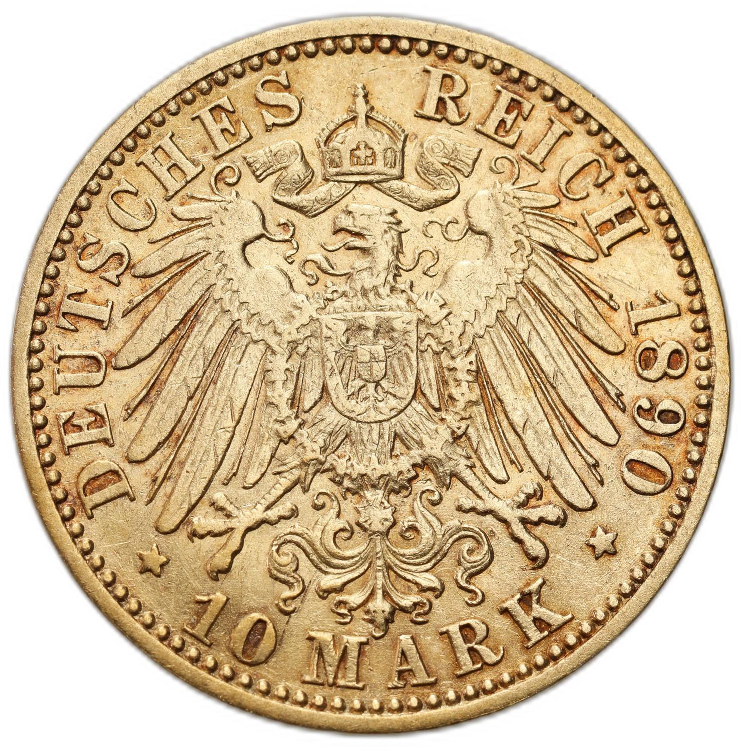 Niemcy. Wilhelm II 10 Marek 1890 A, Berlin 