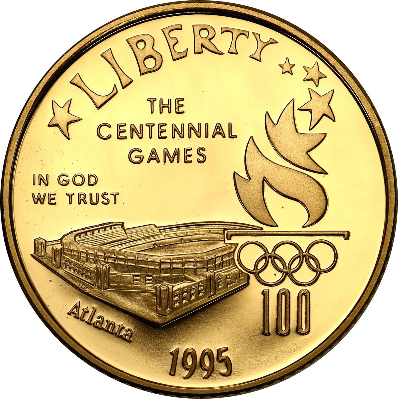 USA. Złote 5 dolarów 1995 Olimpiada Atlanta STADION / ORZEŁ