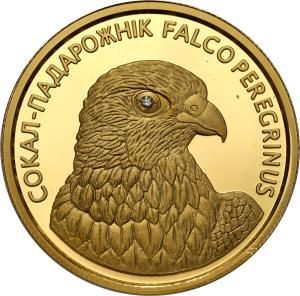 Białoruś 50 rubli 2006 Sokół Wędrowny brylant - 1/4 uncji złota