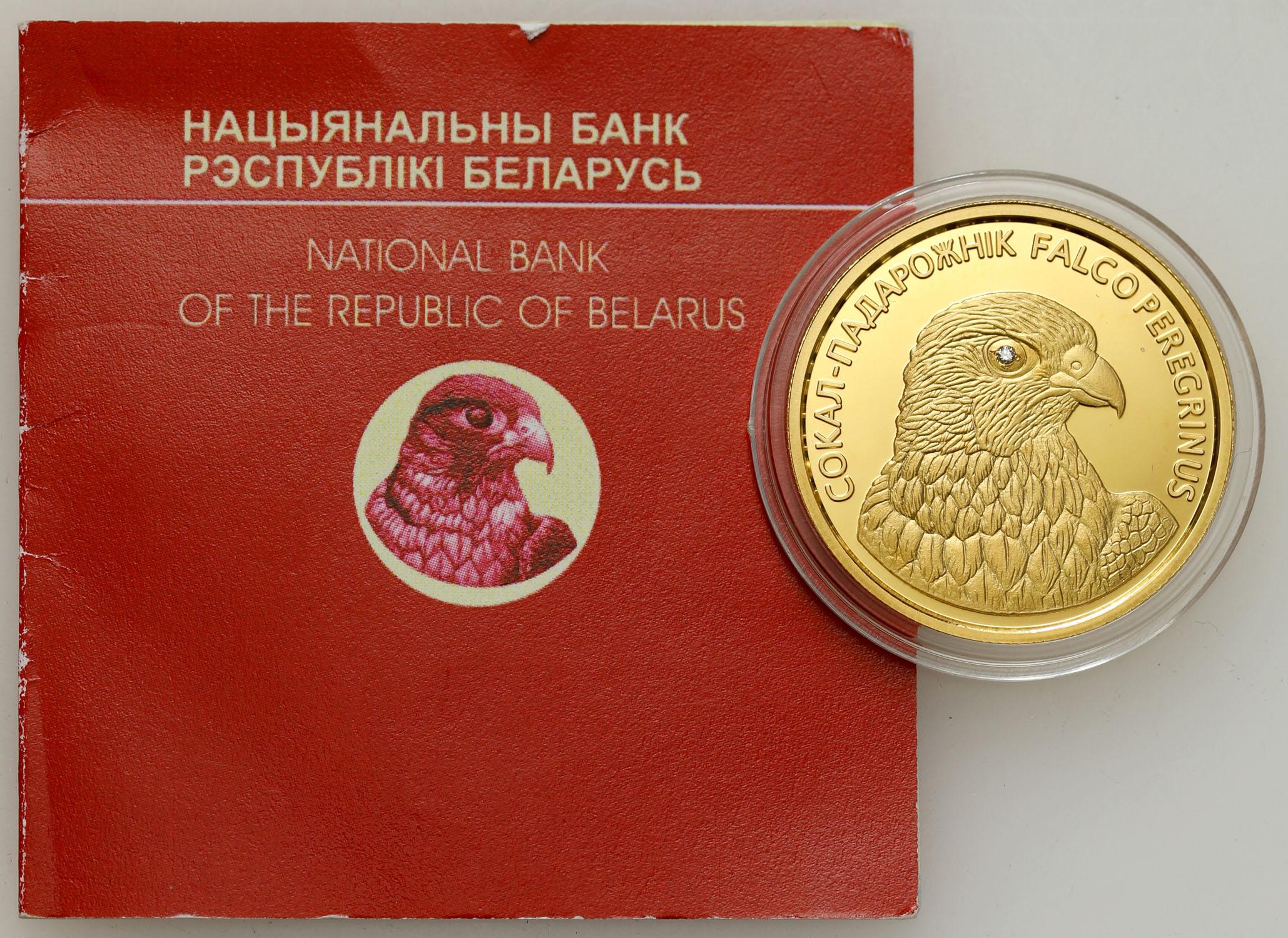 Białoruś 50 rubli 2006 Sokół Wędrowny brylant - 1/4 uncji złota